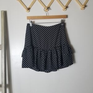 NWT FOREVER 21 BLACK WITH WHITE PLOKA DOT SKIRT SIZE MEDIUM